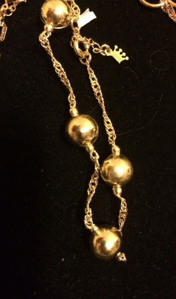 Pulseira de bolas grandes banhado a ouro amarelo 18kl