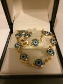 Pulseira de olhos banhado a ouro 18 kl